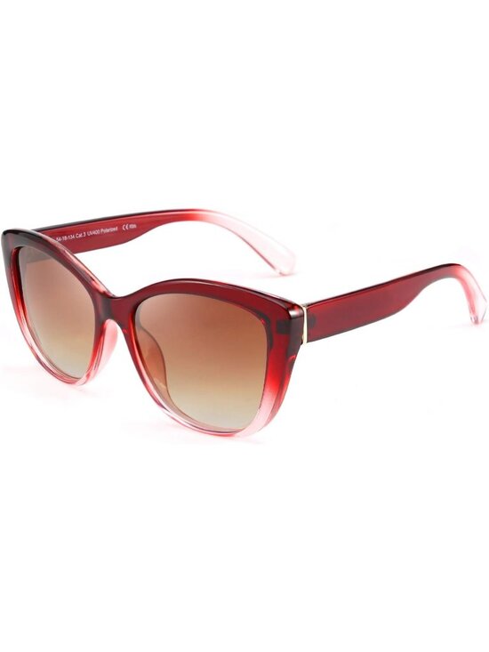 Accessories - Women's Red Polarized Vintage Sunglasses American Square Jackie O Cat Eye